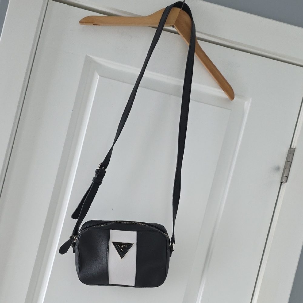 GUESS Black and White Crossbody Bag
